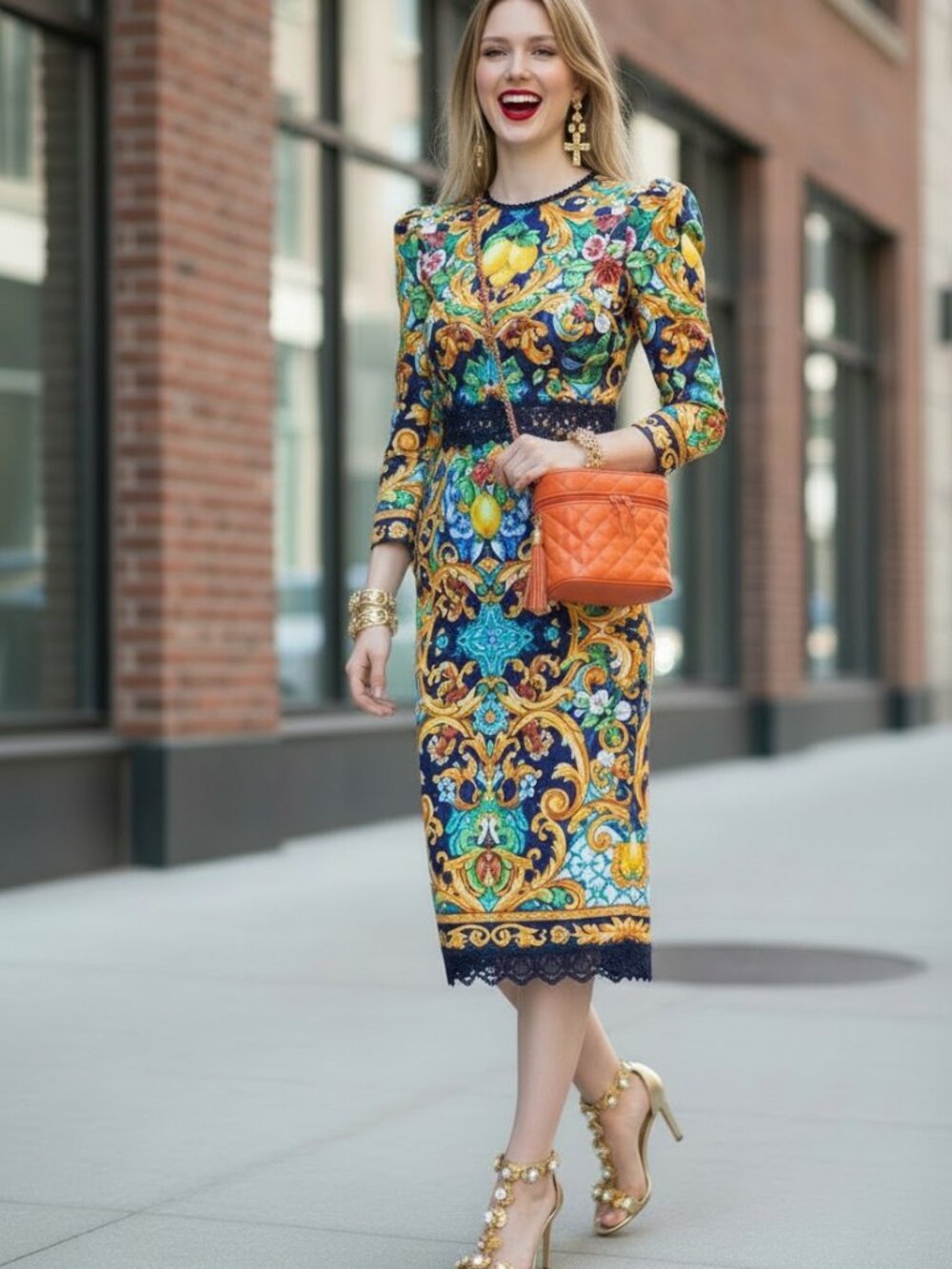Vintage Quilted Crossbody Bag